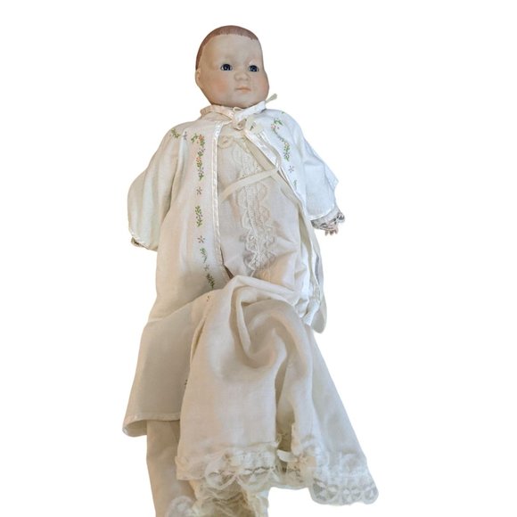Musical Baby Doll, Bisque Head with Brahms Lullaby Windup - Picture 1 of 5